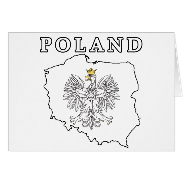 Carte Pologne avec aigle (Devant horizontal)