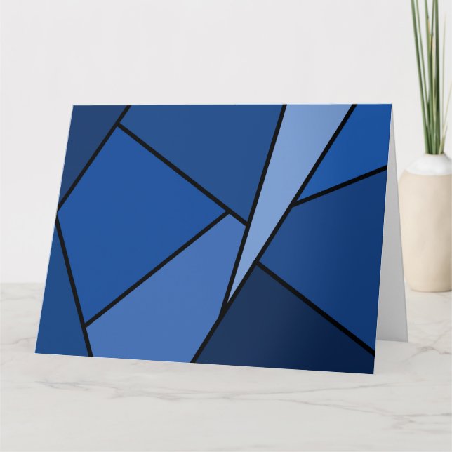 Carte Polygones bleus Abstraits (Devant)