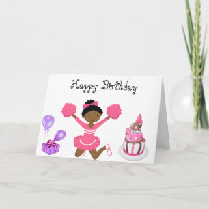 Carte Pom-pom girl Birthday