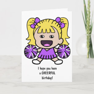 Carte Pom-pom girl d'anniversaire amusante pour le