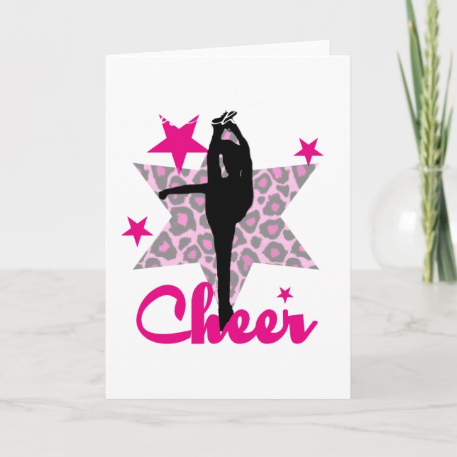 Carte Pom-pom girl rose (Devant)