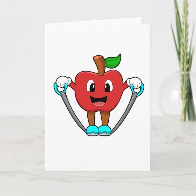Carte Pomme à la forme physique avec corde (Devant)