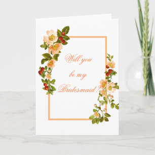 Carte Pomme Blossom Aquarelle tiges Bridesmaid