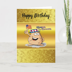 Carte Pomme de terre patriotique avec casquette américai