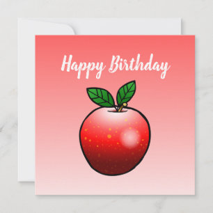 Carte Pomme rouge adorable