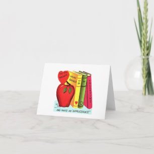 Carte Pomme vintage pour professeur Valentine