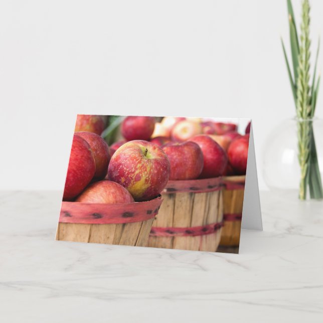 Carte pommes dans un panier de boisseau (Devant)