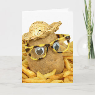Carte pommes de terre d'anniversaire en frites