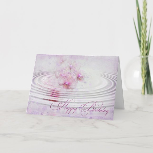 Carte Pommes d'orchidée rose pour anniversaire (Devant)