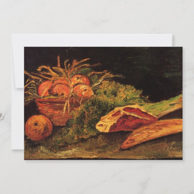 Carte Pommes, Viande et rouleau par Vincent van Gogh (Devant)