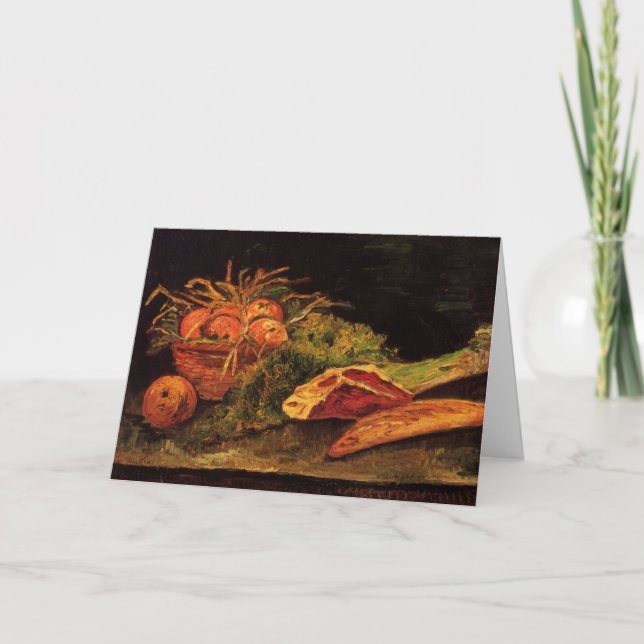 Carte Pommes, Viande et rouleau par Vincent van Gogh (Devant)