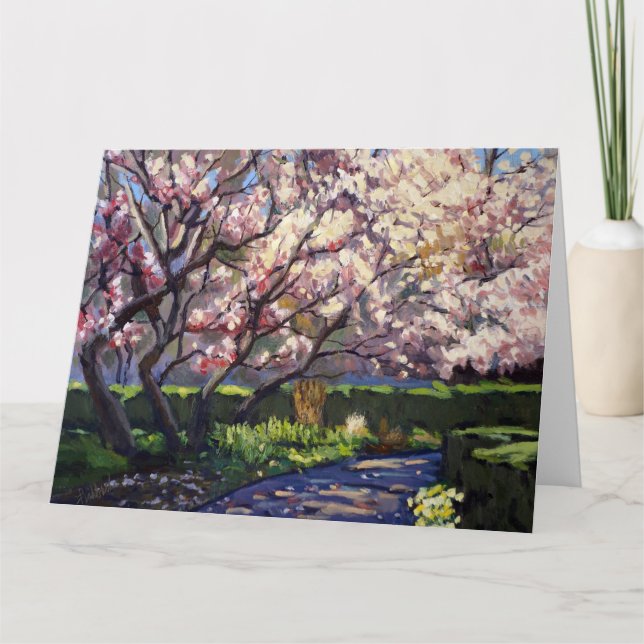 Carte Pommiers dans la peinture en fleurs (Devant)