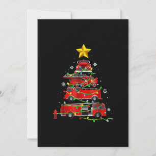 Carte Pompier Camion Arbre de Noël Hommes Femmes