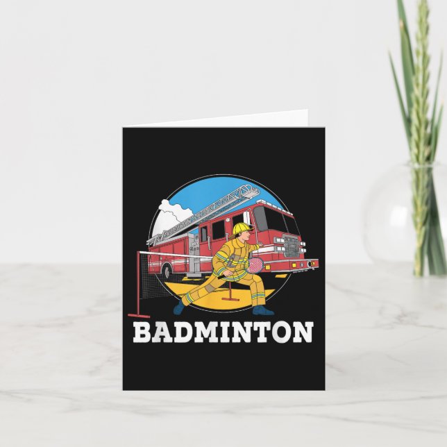 Carte Pompier jouant au badminton Pompier Lutte contre l (Devant)