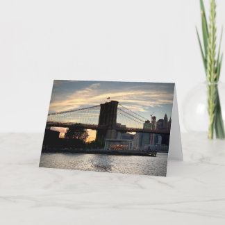 Carte Pont de Brooklyn au coucher du soleil