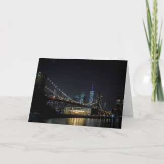 Carte Pont de Brooklyn et tour de liberté la nuit