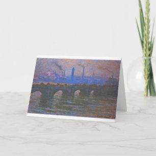 Carte Pont de Waterloo, temps obscurci par Claude Monet