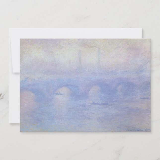 Carte Pont Waterloo, effet Mist par Claude Monet (Devant)