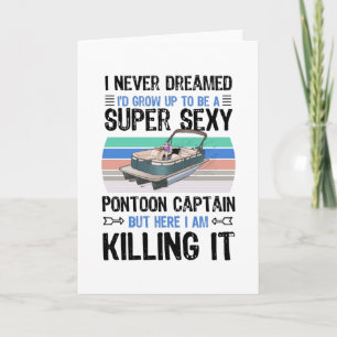 Carte Pontoon Capitaine Lac Bateau à moteur Cadeau