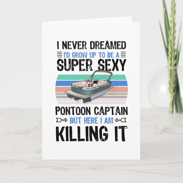 Carte Pontoon Capitaine Lac Bateau à moteur Cadeau (Devant)