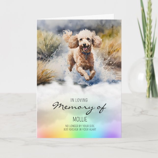 Carte Poodle aquarelle animal chien perte sympathie (Devant)
