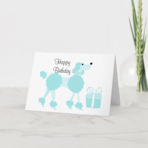 Carte Poodle bleu