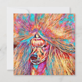 Carte Poodle couleur printemps