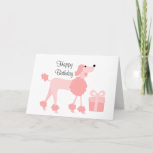 Carte Poodle rose