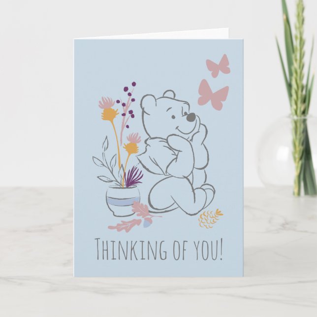 Carte Pooh assis de manière réfléchie (Devant)