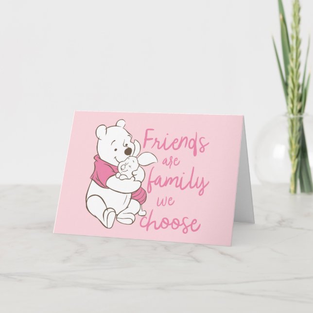 Carte Pooh & Piglet | Les amis sont la famille que nous  (Devant)