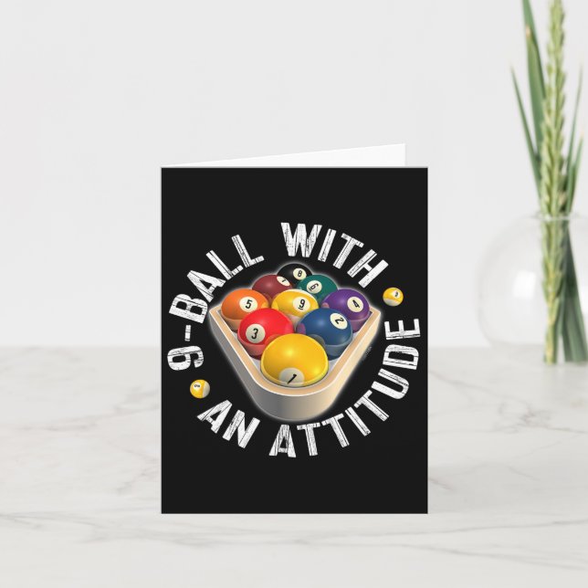 Carte Pool 9 Bal Avec Chemise D'Attitude (Devant)