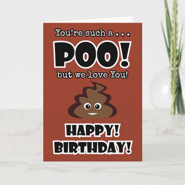 Carte POOP émoji drôle anniversaire de enfant party (Devant)