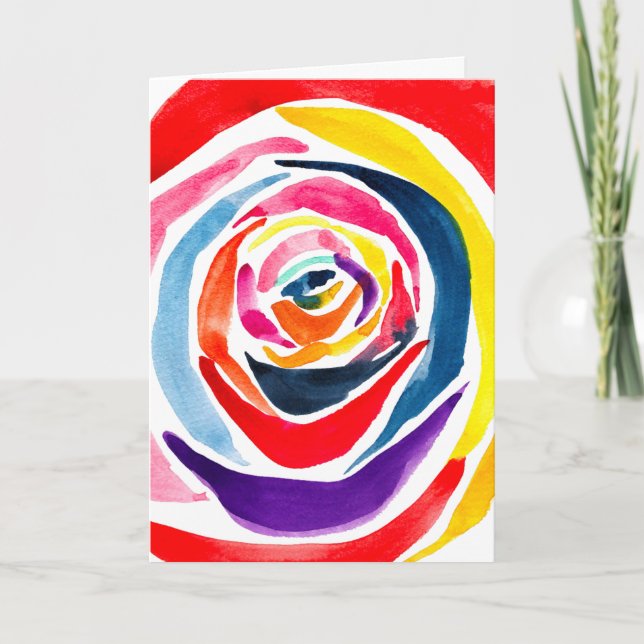Carte Pop aquarelle rose Abstrait (Devant)