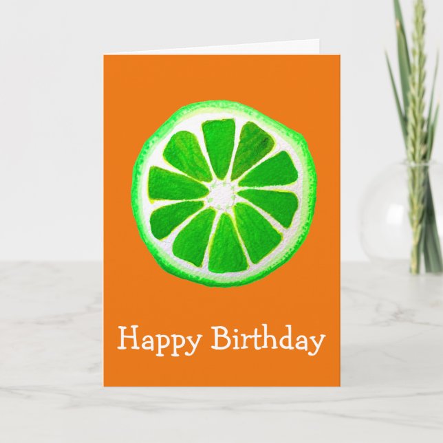 Carte Pop art agrumes brillants citrons fruit anniversai (Devant)