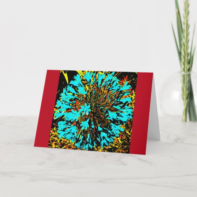 Carte Pop Art Blue Flower Ball (Devant)