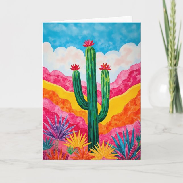 Carte Pop Art Cactus Southwest Stationery (Devant)