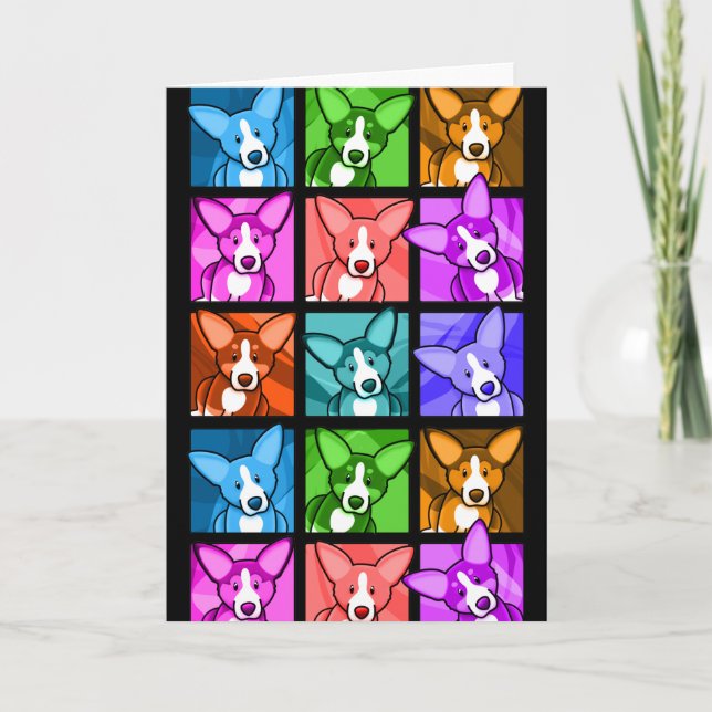 Carte Pop Art Corgi (Devant)