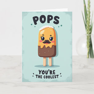 Carte Pop Art Glace Papa le Plus Cool