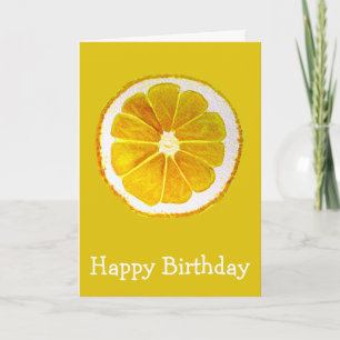 Carte Pop art jaune vif citron fruité anniversaire