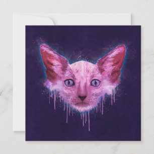 Carte Pop Art Lykoi Werewolf Chat