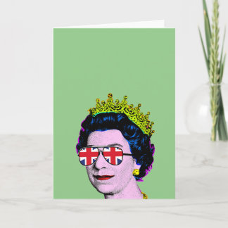 Carte Pop Art Moderne Amusant HM Reine avec lunettes Uni