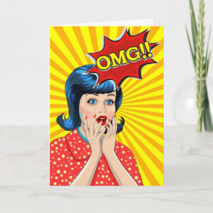 Carte Pop Art Surprisé Femme Anniversaire Vous Avez L'Ai