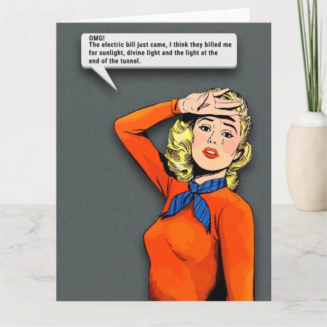 Carte Pop Art Woman pleure (Devant)