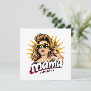 Carte Pop Mama Retro Personnalisé Art 1