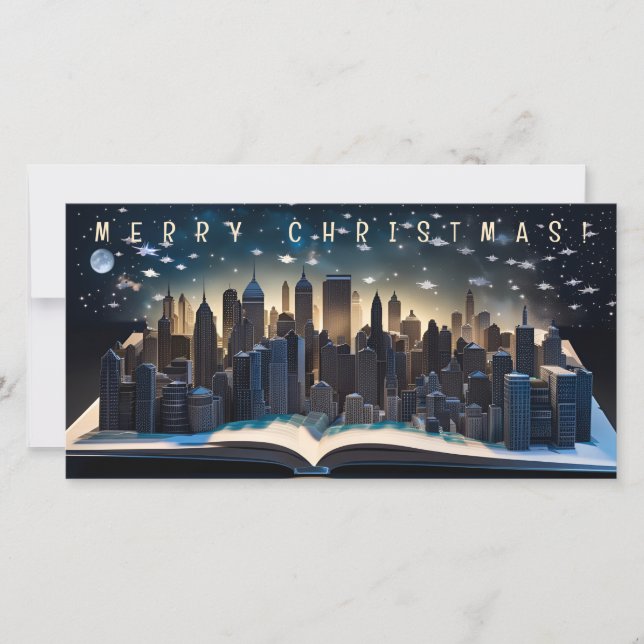 Carte Pop-up Book City à minuit 3 Joyeux Noël FC (Devant)