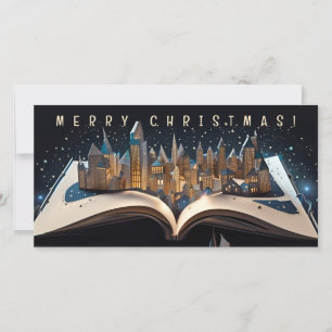 Carte Pop-up Book City à minuit Joyeux Noël FC