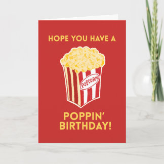 Carte Popcorn Birthday Card Poppin’ Funny Cute Pun Card