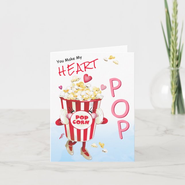 Carte Popcorn Love Funny (Devant)