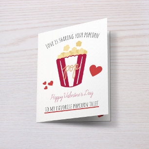 Carte Popcorn personnalisé de la Saint-Valentin amour