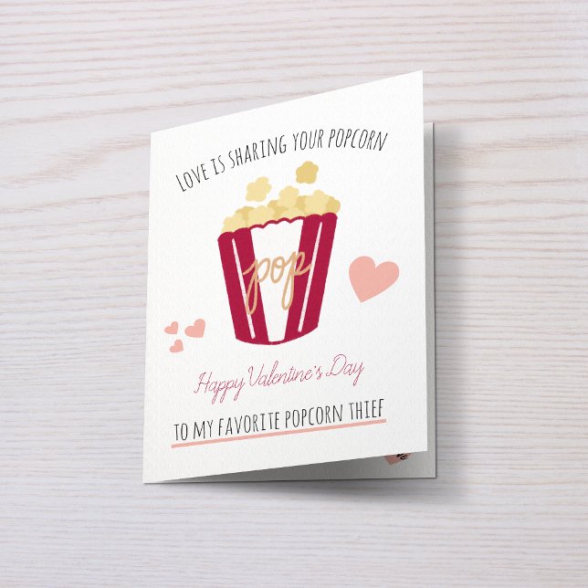 Carte Popcorn personnalisé de la Saint-Valentin Amour (Créateur téléchargé)